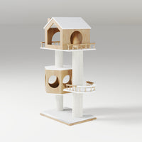 Hexagonal Modern Wood Cat Tree & Condo