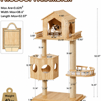 Duo Nest 54" Solid Wood Cat Condo