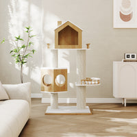 Hexagonal Modern Wood Cat Tree & Condo