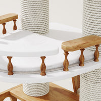 Catsvillas Shran solid wood cat tree tower with cushion