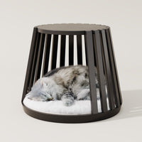 Catsvillas Omee Black Cat Bedside Cabinet with cushion