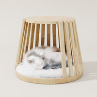 Catsvillas Omee Solid Wood Cat Bedside Cabinet with cushion