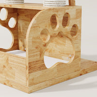 Catsvillas Shona solid wood cat tree, cat house, scratching posts & cushion