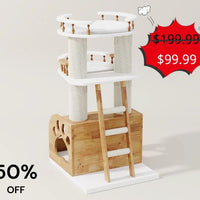 Catsvillas - Shran Modern Wood Cat Tree - Cat Furniture