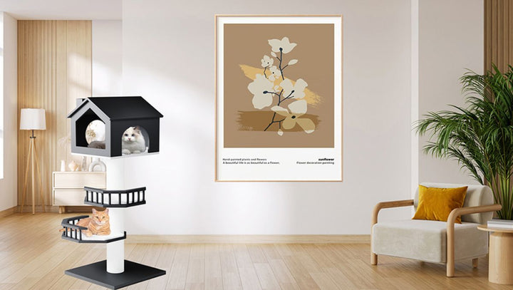 Healing a Traumatized Cat with Patience and a Wood Cat Tree - Catsvillas