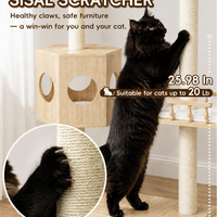 Duo Nest 54" Solid Wood Cat Condo
