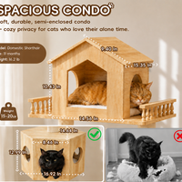 Duo Nest 54" Solid Wood Cat Condo