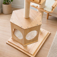 Duo Nest 54" Solid Wood Cat Condo