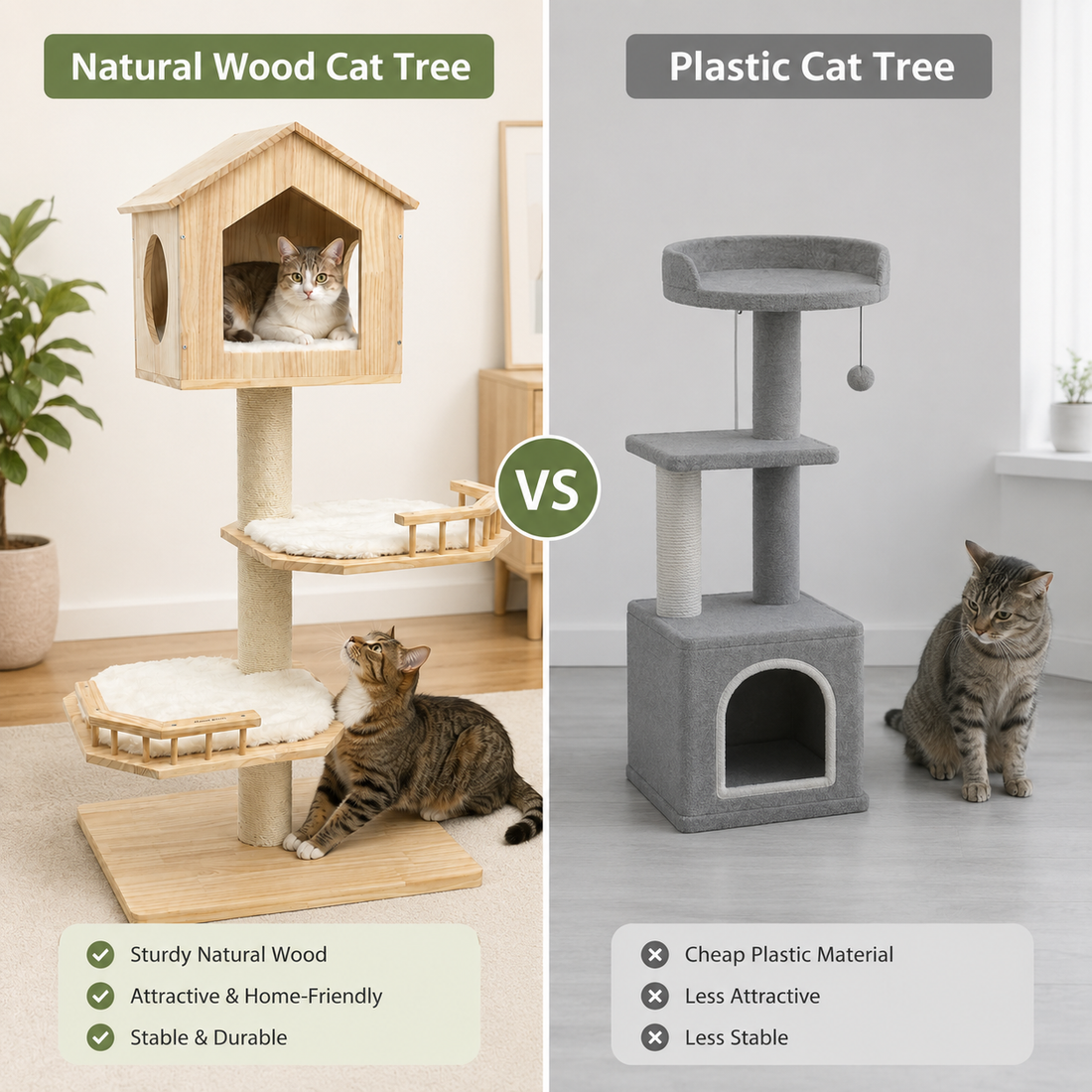Meow Planet 53" Solid Wood Cat Tower