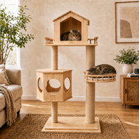 Duo Nest 54" Solid Wood Cat Condo