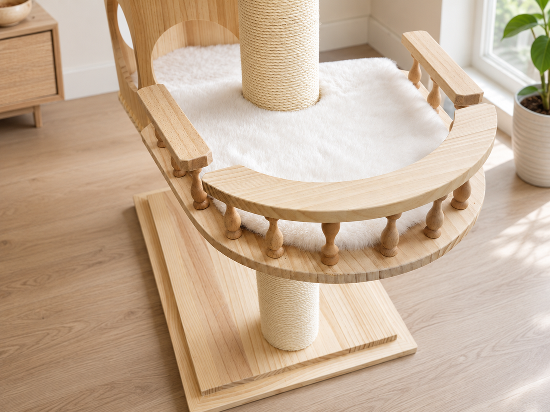 Duo Nest 54" Solid Wood Cat Condo