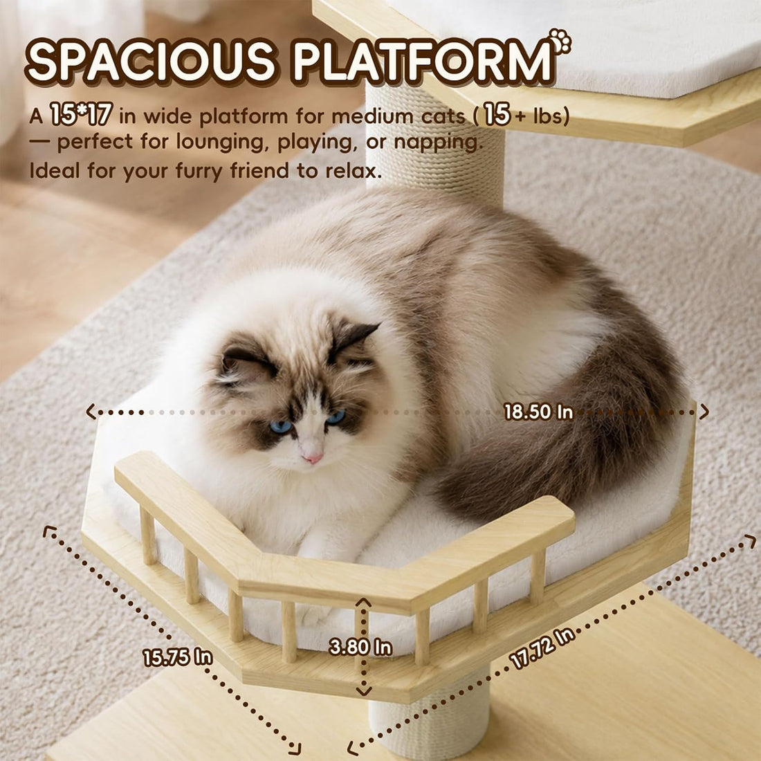 Meow Planet 53" Solid Wood Cat Tower