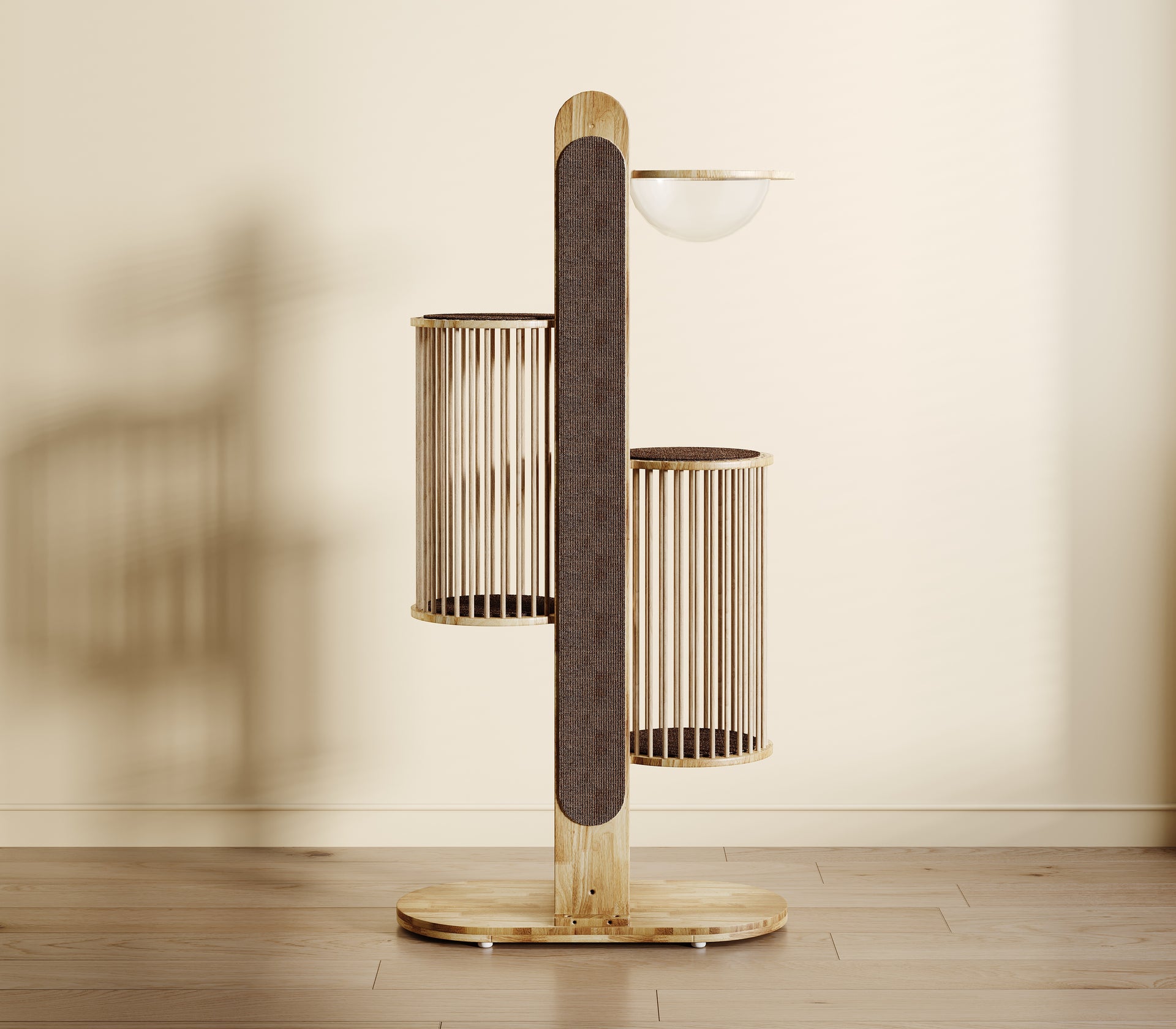 Okra Modern Cat Tower - White