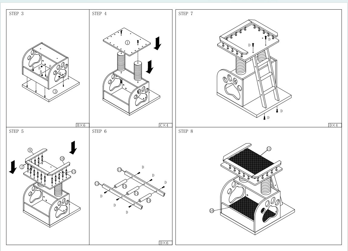 Cat Castle 3-Tier Cat Tree Condo, Solid Wood for Multi-Cat Homes