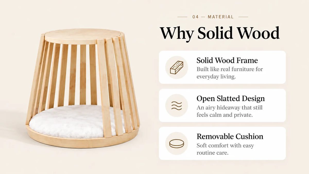 Mewzoom Omee solid wood cat tree for indoor cats product detail image 4
