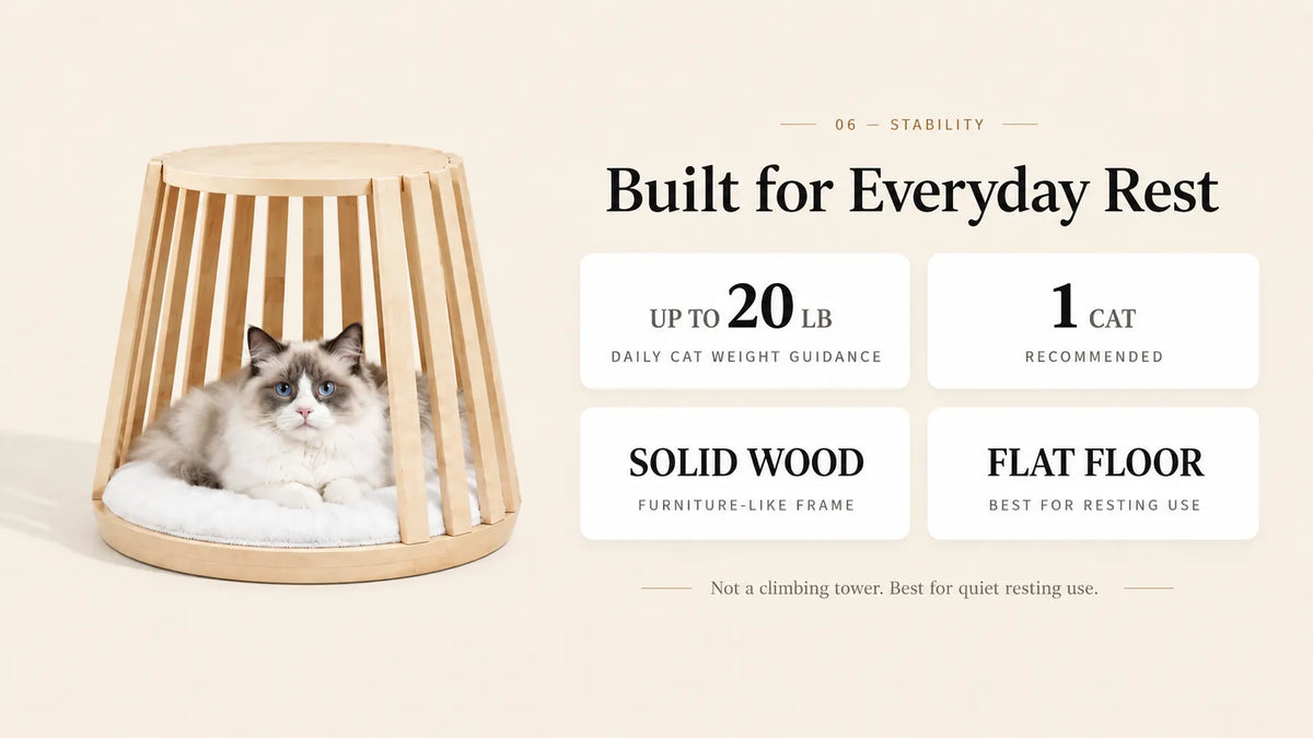 Mewzoom Omee solid wood cat tree for indoor cats product detail image 6
