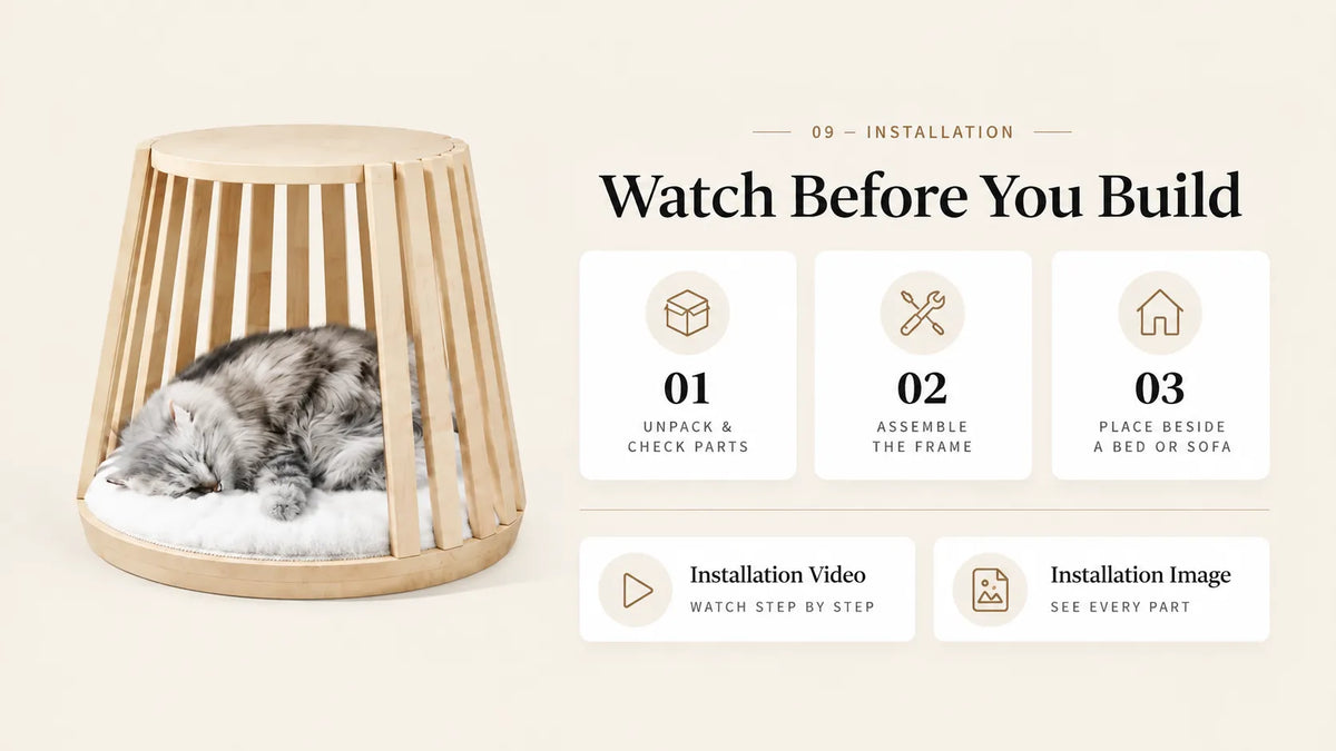 Mewzoom Omee solid wood cat tree for indoor cats product detail image 9