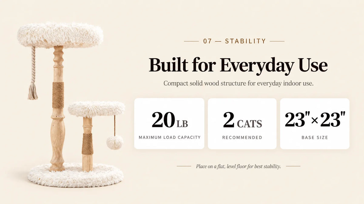 Mewzoom Classical Column Designer solid wood cat tree for indoor cats product detail image 6
