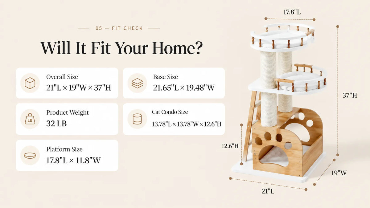 Mewzoom Cat Castle 3-Tier Cat Tree Condo for indoor cats product detail image 5
