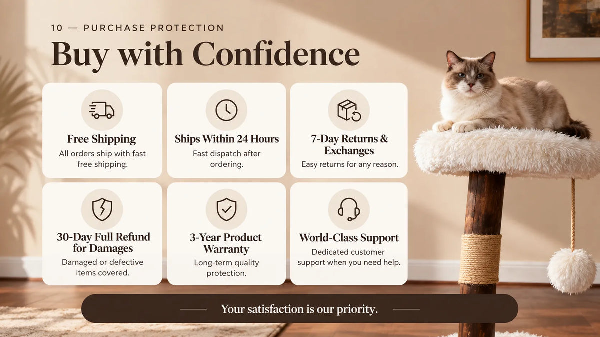 Mewzoom Shou Sugi Ban Stylish Cat Tree, Solid Wood Modern Cat Furniture product detail image 10