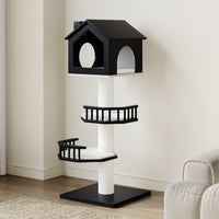Catsvillas - Black Nest Cat Tree - Scratching Post with Cushions