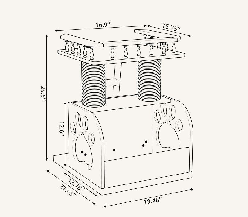cat condo assembly guide showing installation steps and product structure