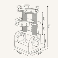 cat tree assembly guide showing installation steps and product structure