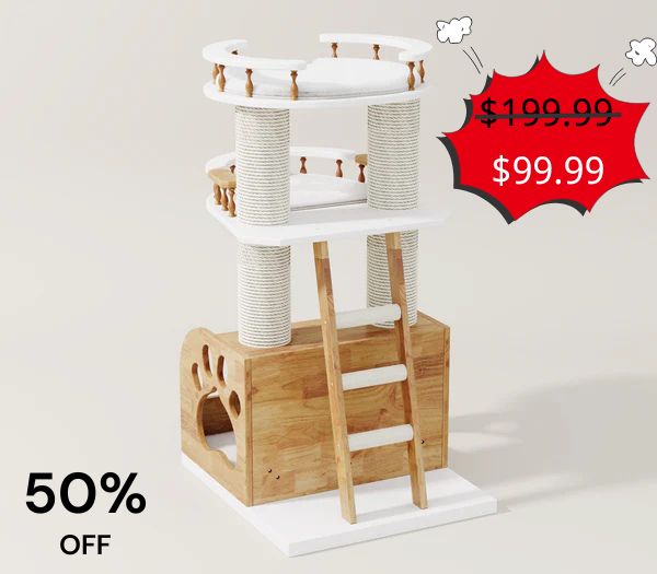 Catsvillas - Shran Modern Wood Cat Tree - Cat Furniture