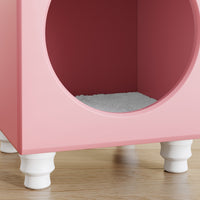 Catsvillas Tisha Modern Pink Cat Bedside Cabinet with cushion, cat furniture